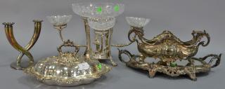 Appraisal: Five silverplated items to include covered tureen ht in lg