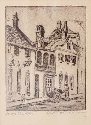 Appraisal: Elizabeth O'Neill Verner South Carolina - IN OLD CHARLESTON etching