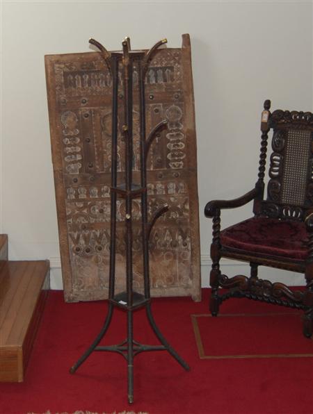 Appraisal: RATTAN HALL STAND EARLY TH CENTURY with four columns linked