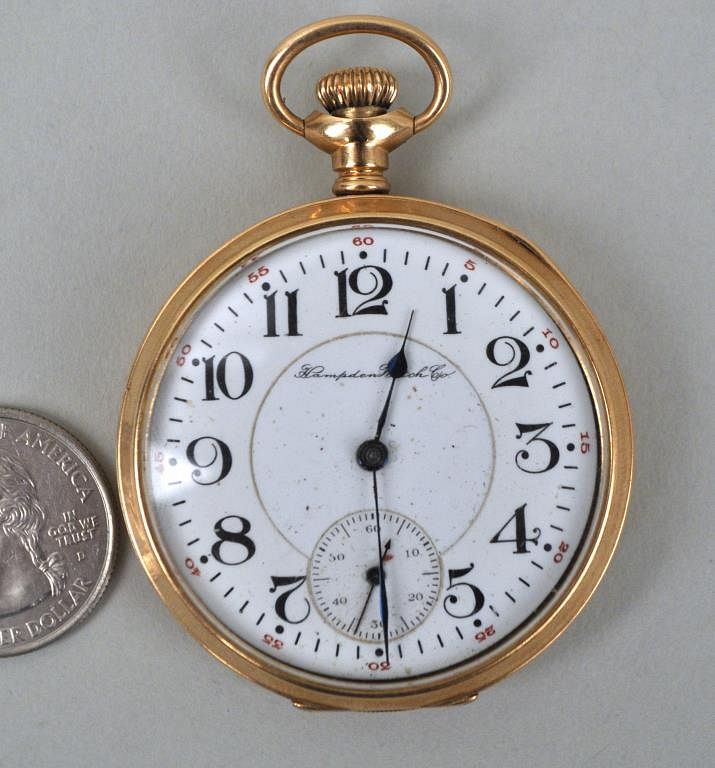 Appraisal: K Gold Hampton Open Faced Pocket Watch diameter Gross weight