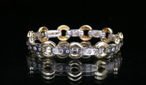 Appraisal: Two Toned k Gold and Diamond Bracelet Modern yellow and