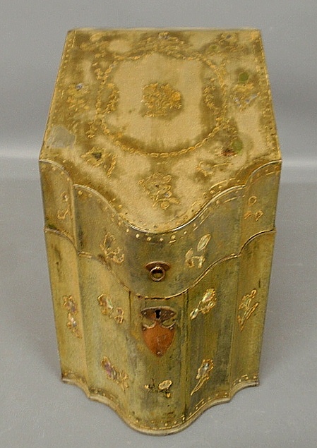 Appraisal: - Rare Georgian knife box with mother-of-pearl inlays on a