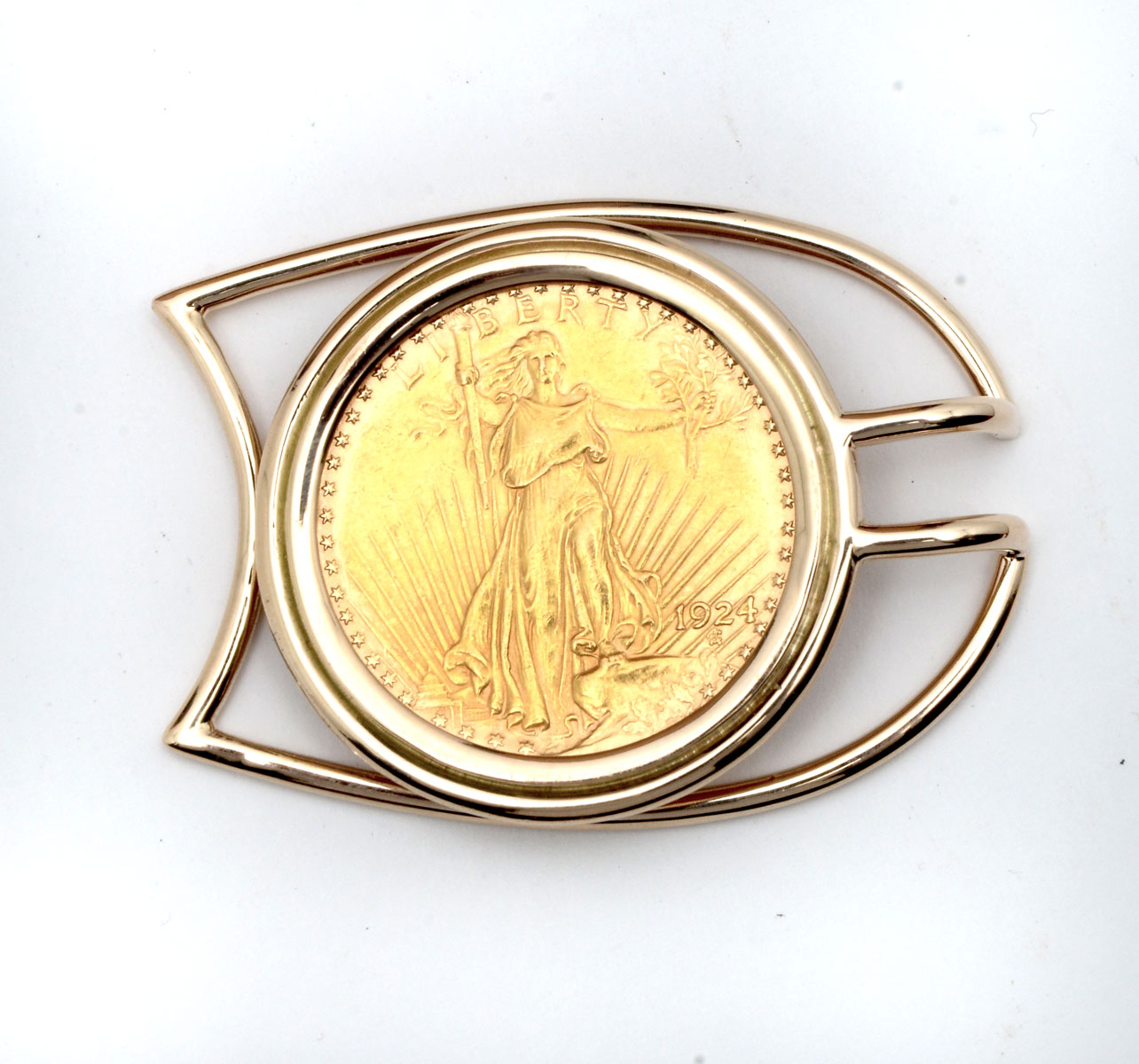 Appraisal: ST GAUDENS GOLD COIN MONEY CLIP Simple and elegant statement