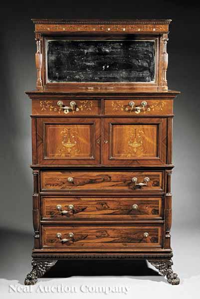 Appraisal: An American Aesthetic Inlaid Rosewood Dresser late th c attributed