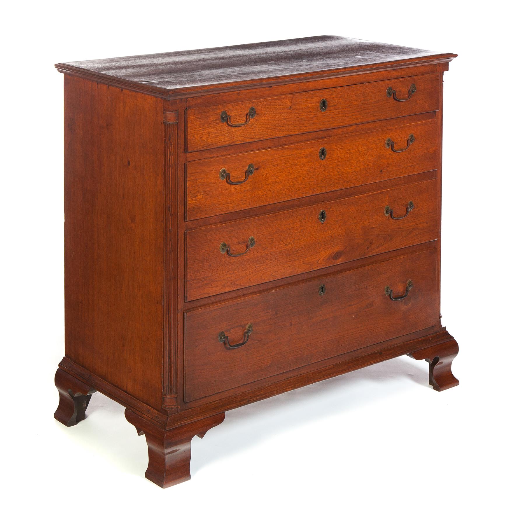 Appraisal: AMERICAN CHIPPENDALE CHEST OF DRAWERS Fourth quarter- th century walnut