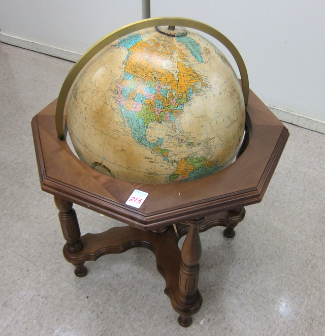 Appraisal: HEIRLOOM GLOBE BY REPLOGLE a illuminated world globe in octagonal