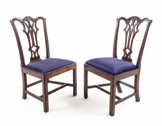 Appraisal: A Near Pair of Chippendale Mahogany Side Chairs Height inches