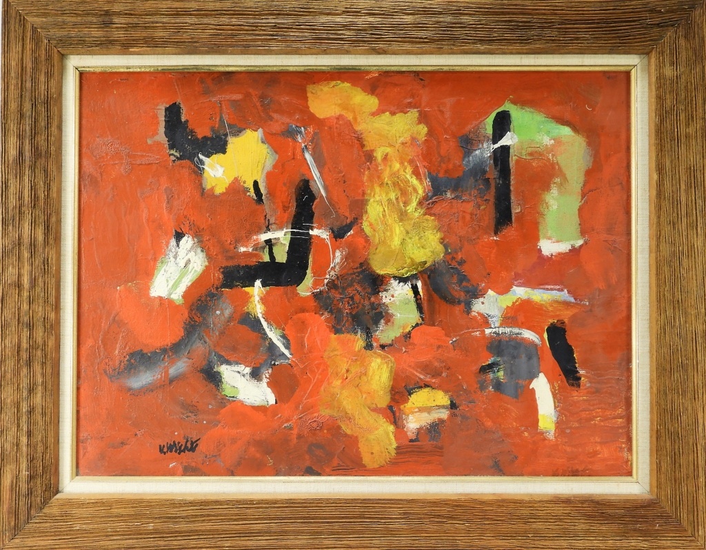 Appraisal: JOHN VON WICHT O C ABSTRACT RED MALLORCA PAINTING Germany