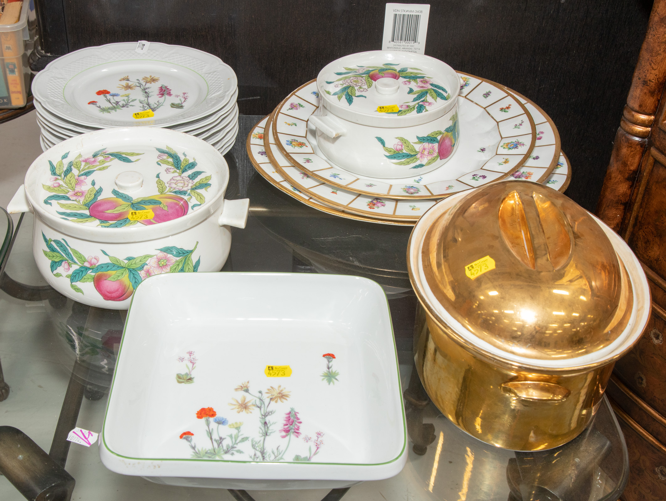 Appraisal: ASSORTED CHINA ITEMS Includes French floral dinner plates and baking