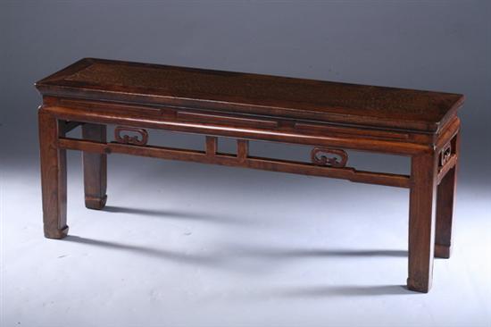 Appraisal: CHINESE BEECH WOOD BENCH th century Shanxi Province - in