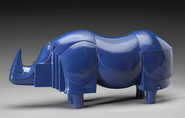 Appraisal: Fran ois-Xavier Lalanne French b Rhinoc ros bleu inscribed on