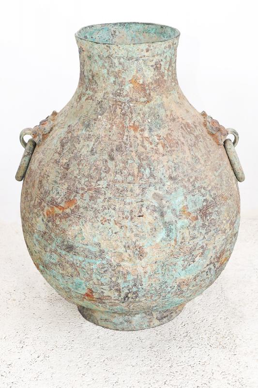 Appraisal: AN ANTIQUE CHINESE ARCHAIC STYLE BRONZE FLOOR VASE ovoid the