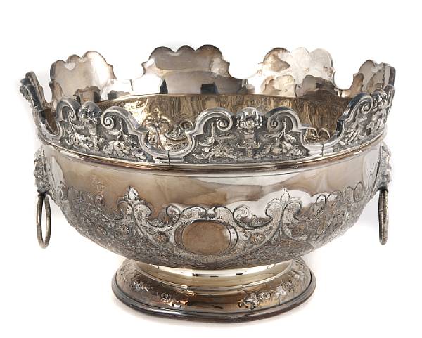 Appraisal: An English plated monteith with chased decorationN B amp S