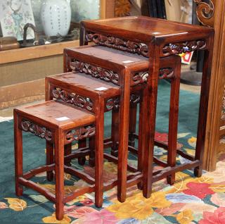 Appraisal: Set of Chinese Nesting Tables Set of four Chinese nesting