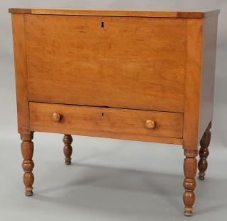 Appraisal: Cherry sugar chest with lift top and drawer all on