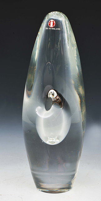 Appraisal: Timo Sarpaneva for IittalaOkridea glass vasesigned and numbered and with