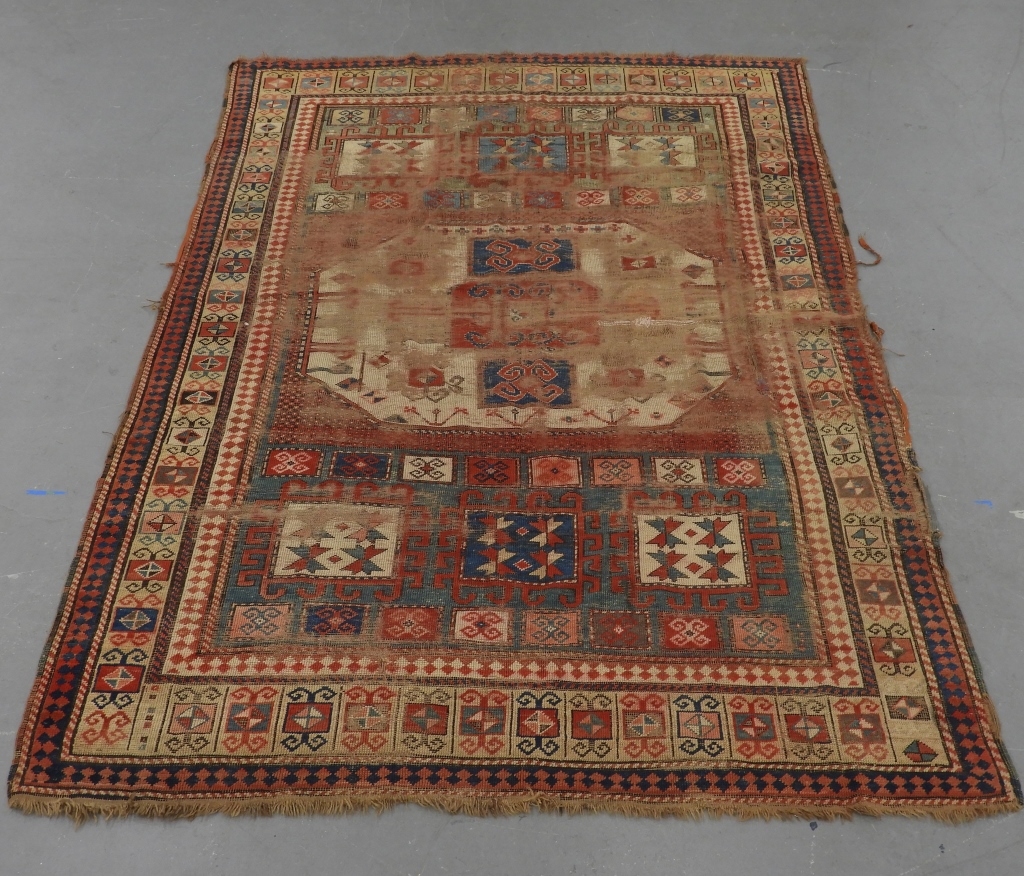 Appraisal: C ANTIQUE KARACHOU KAZAK ORIENTAL CARPET RUG Kazakhstan Circa Large