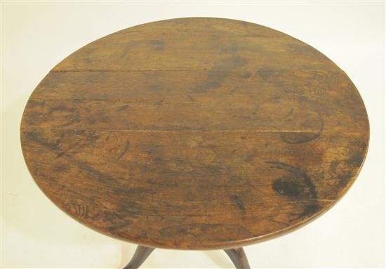 Appraisal: Queen Anne walnut tilt-top tea table on turned column support