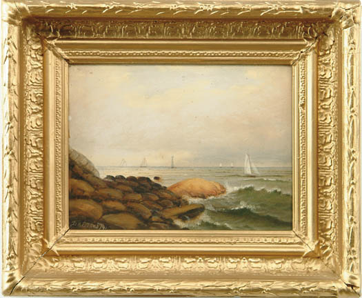 Appraisal: D A FISHER American - OFF MARBLEHEAD MASS Oil on