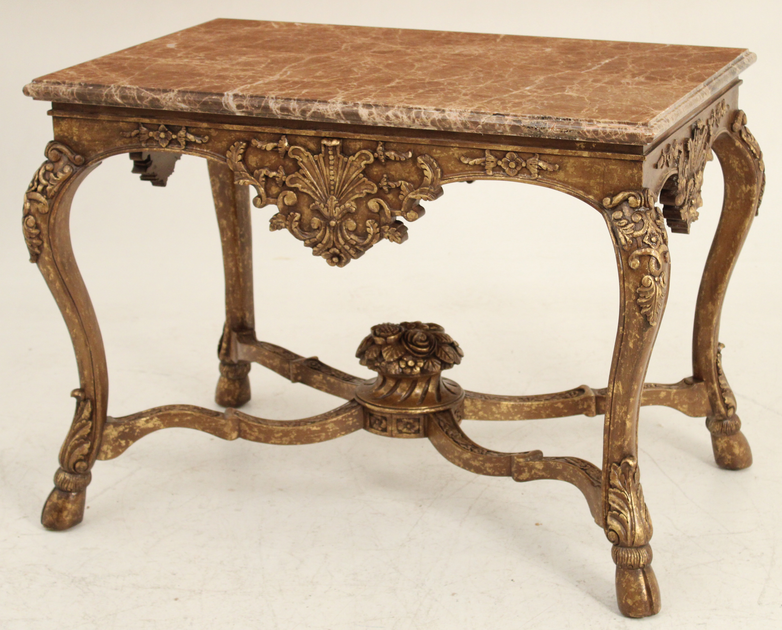 Appraisal: FRENCH MARBLE TOP CENTER TABLE French marble top center table