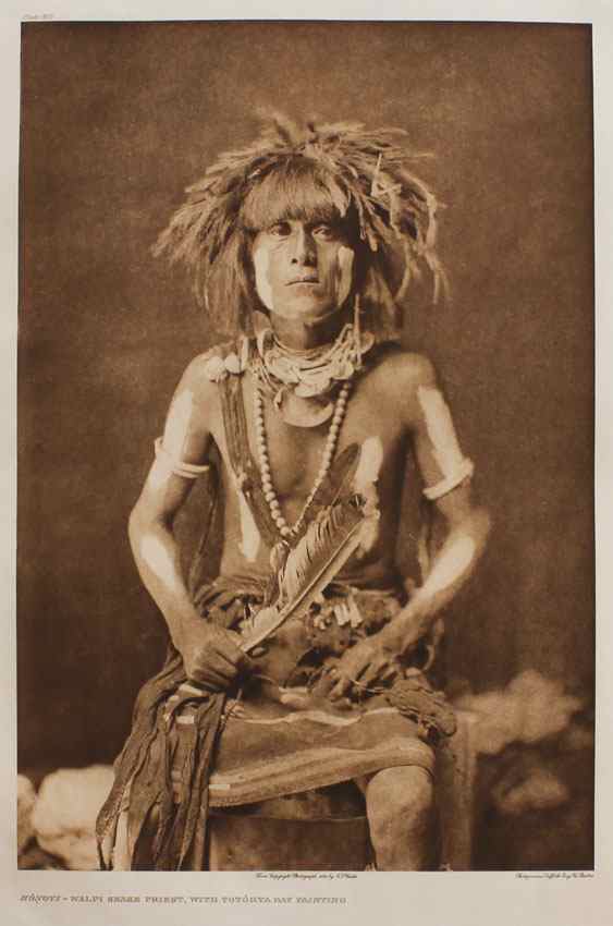 Appraisal: CURTIS Edward American - ''Honovi-Walpi Snake Priest Totokya Day Painting''