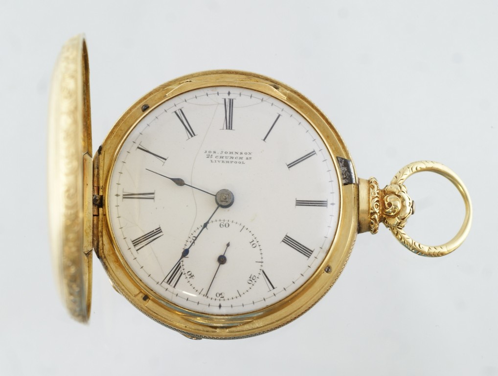 Appraisal: English K YG hunt case pocket watch Joseph Johnson Church