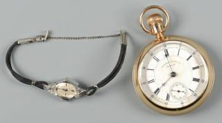 Appraisal: K watches inc Waltham Pocket watch Group of two k