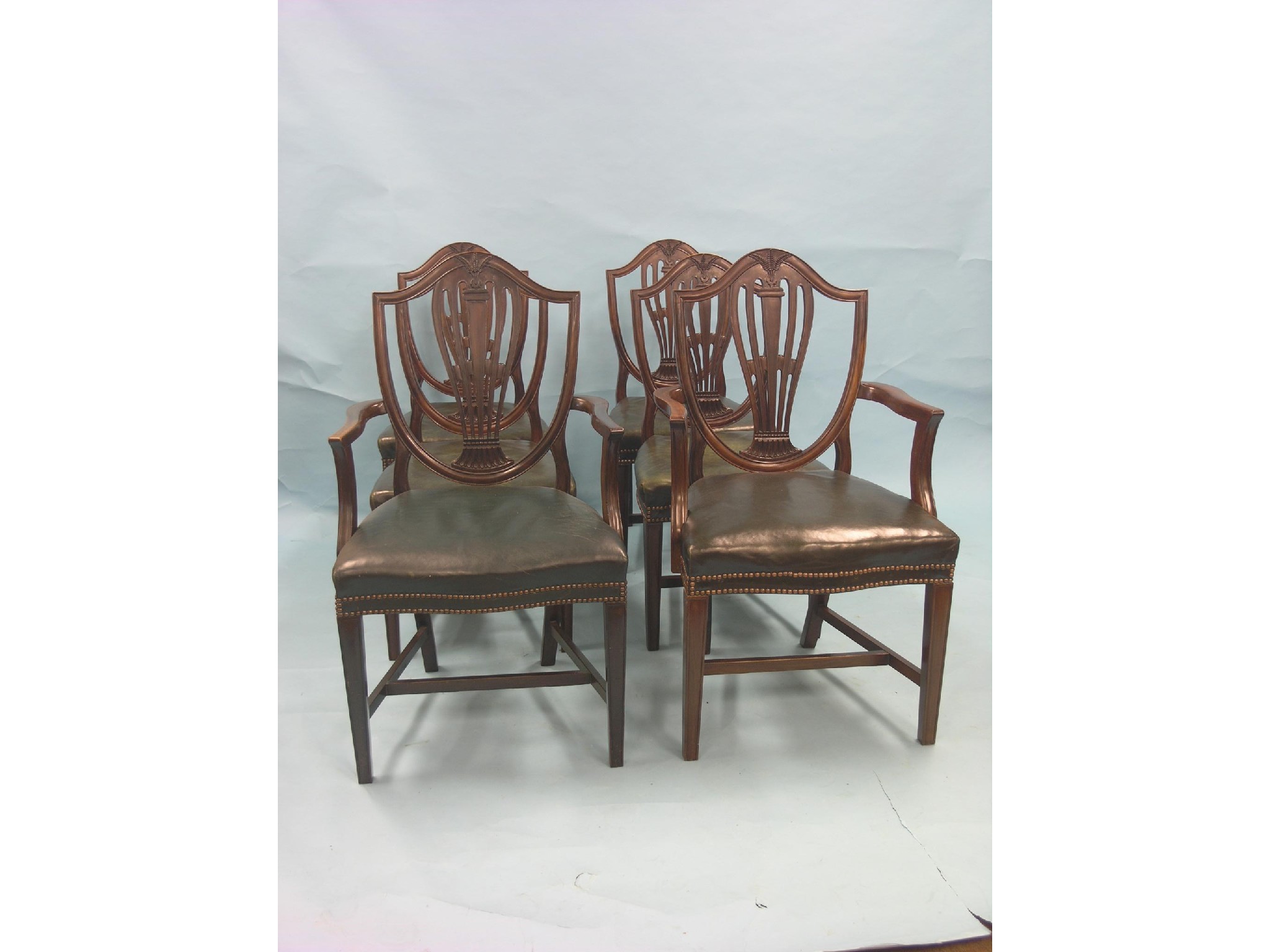 Appraisal: A set of six early th century Hepplewhite-style mahogany dining