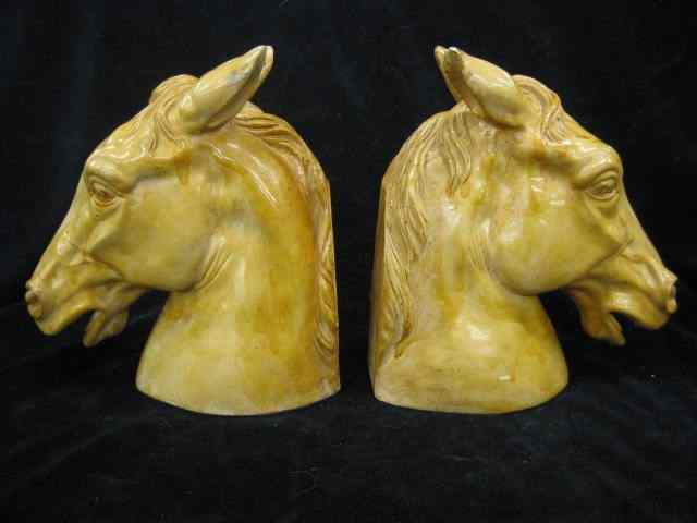 Appraisal: Pair of Figural Horsehead Bookends plaster ''