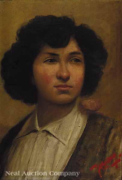 Appraisal: Victor Pierre Huguet French - Portrait of a Young Algerian