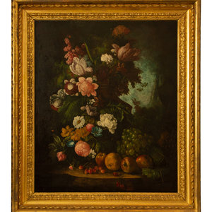 Appraisal: Dutch School th th Century Floral Still Lives two works