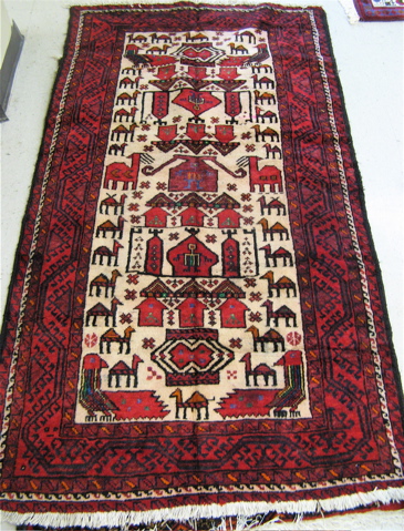 Appraisal: TWO PERSIAN BELOUCHI TRIBAL AREA RUGS ' X ' and