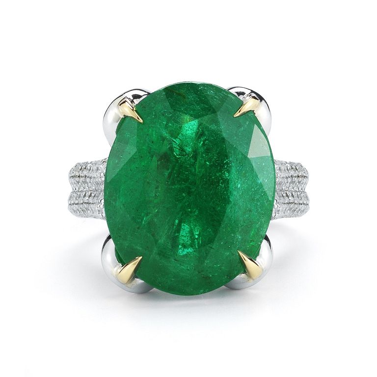 Appraisal: OVAL EMERALD RING Size Fancy Shape OVAL Setting K W