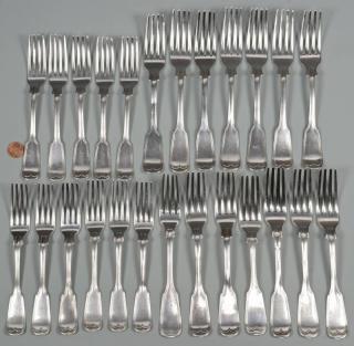 Appraisal: Donigan Nashville Coin Silver Forks plus coin silver fiddle thread