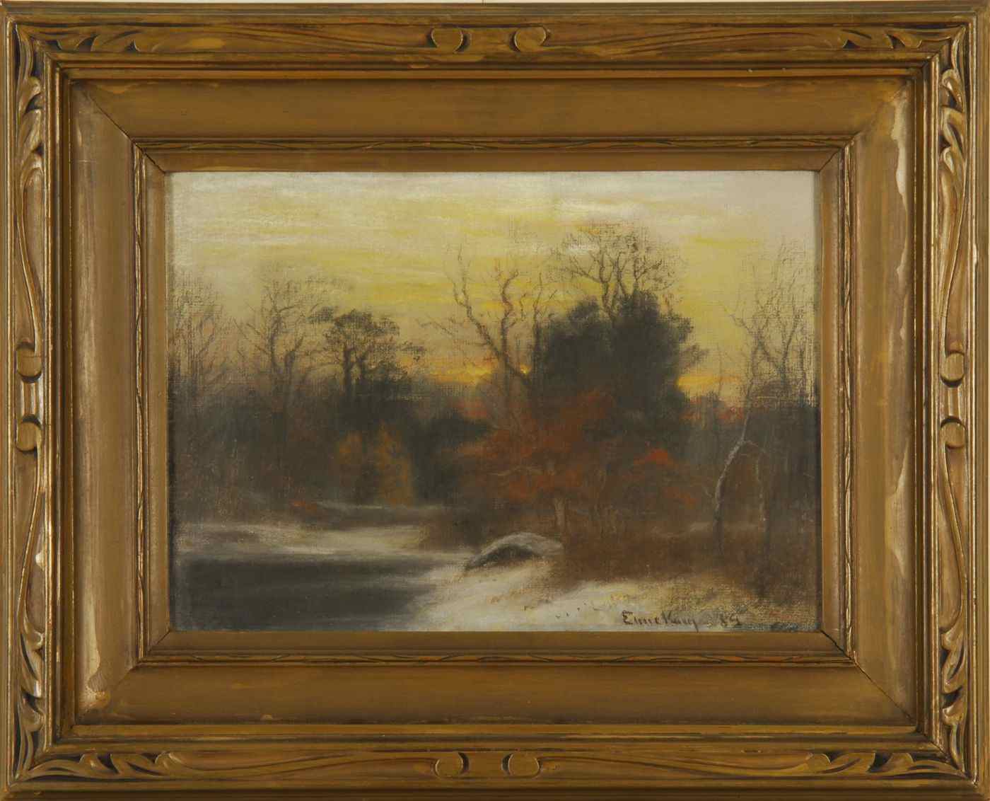 Appraisal: JOHN JOSEPH ENNEKINGAmerican - Snow at Dusk'' Signed and dated