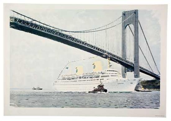 Appraisal: SWEDISH AMERICAN LINE Group of travel agency color publicity prints