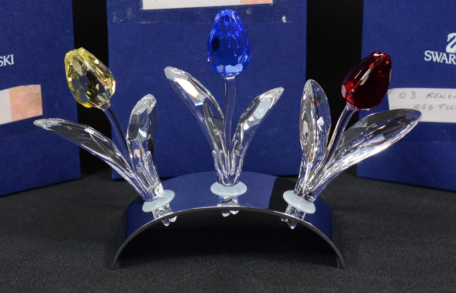 Appraisal: Swarovski lead crystal items including renewal blue red and yellow