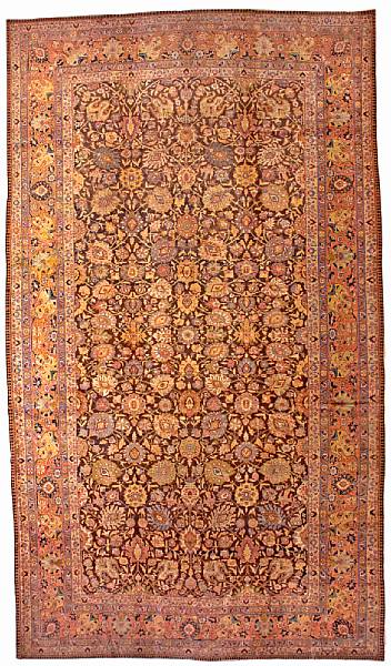 Appraisal: A Tabriz carpet Northwest Persia late th century size approximately