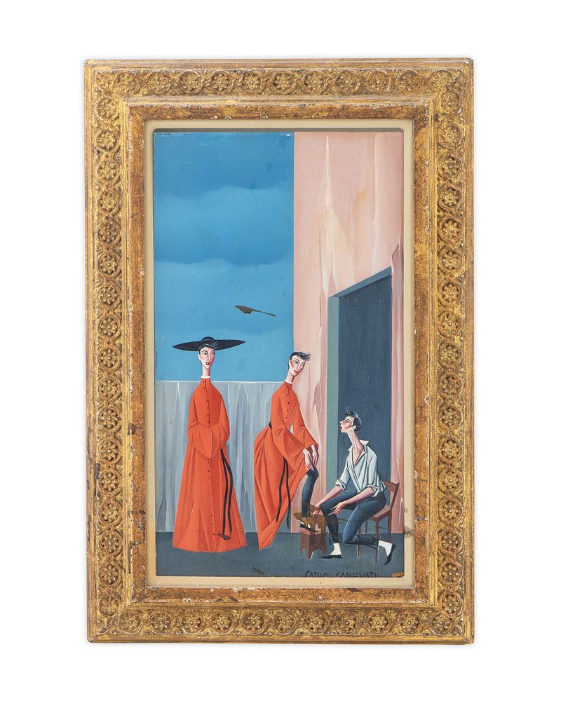 Appraisal: Carlo Canaveri Italian - Untitled Two Priests Carlo Canaveri Italian