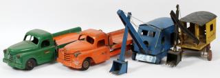 Appraisal: STRUCTO PRESSED METAL TOY TRUCKS AND STEAM SHOVELS STRUCTO PRESSED