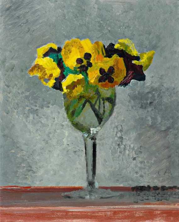 Appraisal: AMIET CUNO Solothurn - Oschwand Flowers in a wine glass