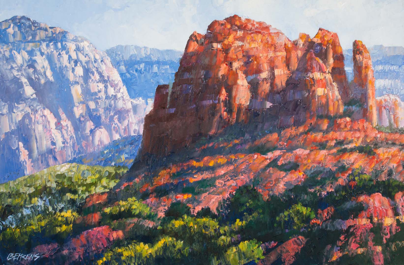 Appraisal: Howard Behrens Sedona IV oil on canvas American b Signed