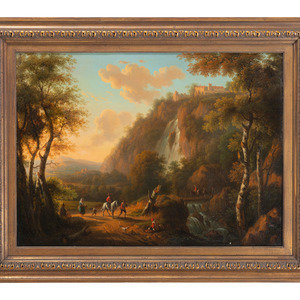 Appraisal: Hudson River School th Century Figures in a Landscape oil