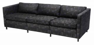 Appraisal: Florence Knoll Designed Upholstered Sofa modern with black blue and