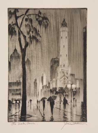 Appraisal: AMERICAN PRINTMAKERS Group of etchings and drypoints JAMES SWANN The