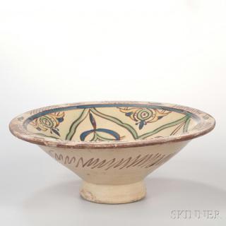 Appraisal: Light Green Pottery Bowl Light Green Pottery Bowl Middle East