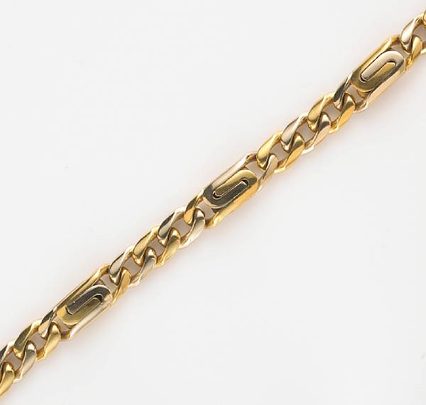 Appraisal: An k bicolor gold bracelet weighing gr length in