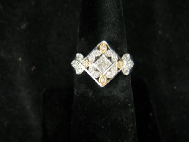 Appraisal: Diamond Ring square round diamonds in k white gold