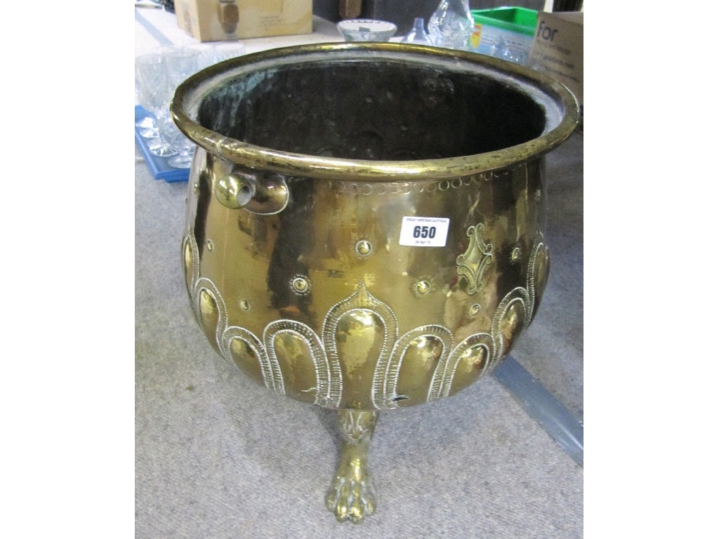 Appraisal: Tri footed brass planter