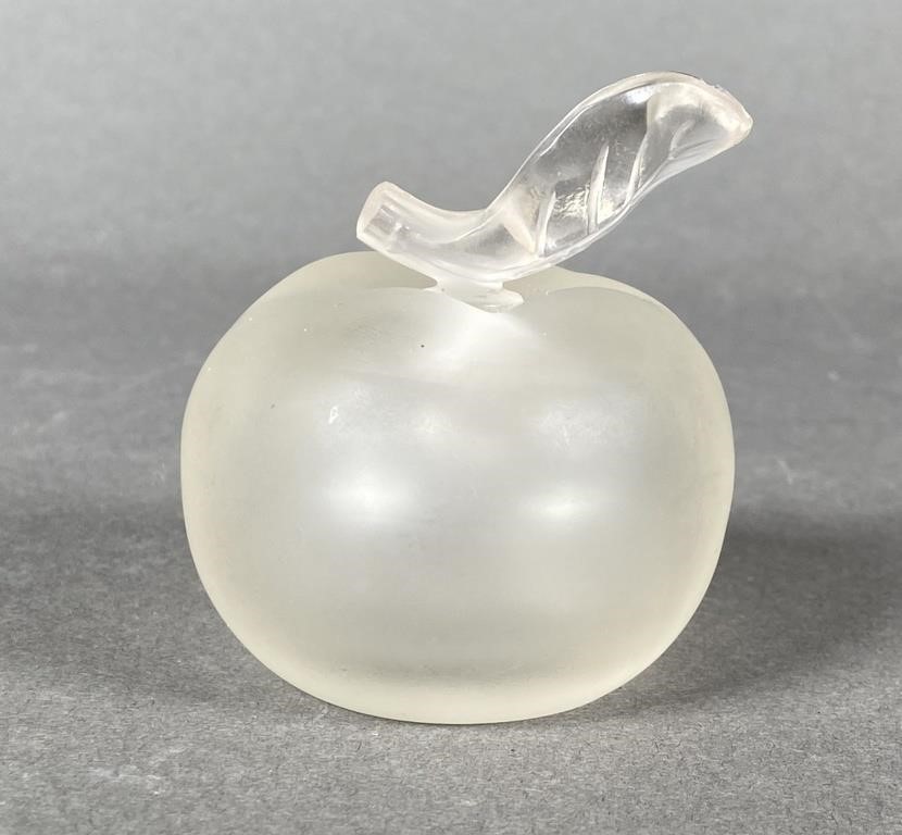 Appraisal: Frost glass apple pomme frosted crystal perfume bottle crafted by